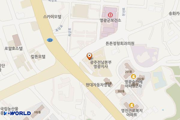 영광지사(공용) 위치 지도 — 전남광주통합특별시 영광군 영광읍 천년로 1464