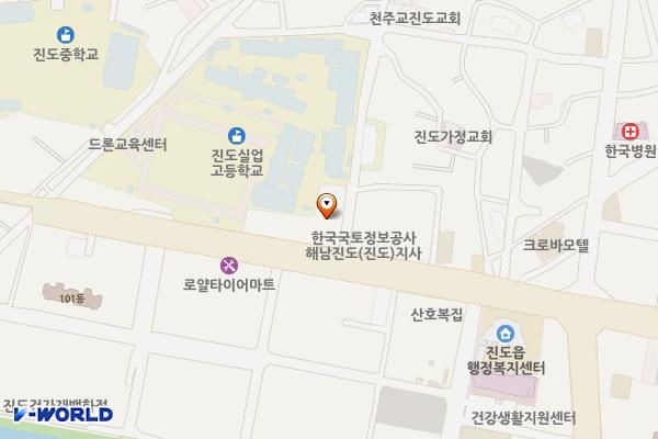 진도지사(공용) 위치 지도 — 전남광주통합특별시 진도군 진도읍 남동1길 25-1 (남동리, 한국전력공사)