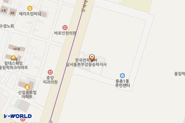 강동송파지사(공용) 위치 지도 — 서울특별시 강동구 둔촌동 522-9