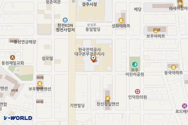 경주지사(공용) 위치 지도 — 경상북도 경주시 양정로 246 (동천동, 한국전력공사)
