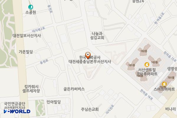 서산지사(공용) 위치 지도 — 충청남도 서산시 한마음16로 63