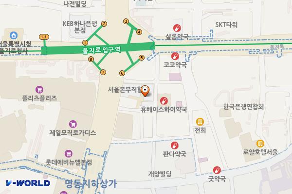 서울직할(공용) 위치 지도 — 서울특별시 중구 남대문로 92