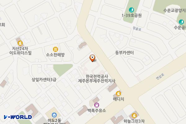 제주전력지사(공용) 위치 지도 — 제주특별자치도 제주시 가령로 68