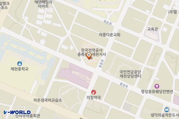 제천지사(공용) 위치 지도 — 충청북도 제천시 풍양로 57 (의림동, 한국전력제천지점)