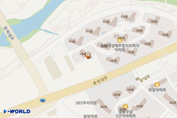 증평괴산지사(공용) 위치 지도 — 충청북도 증평군 증평읍 충청대로 1829 (장동리, 한국전력증평괴산지사)