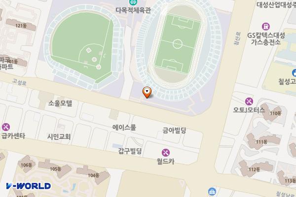 대구복합스포츠타운 P1주차장 위치 지도 — 대구광역시 북구 고성로 191
