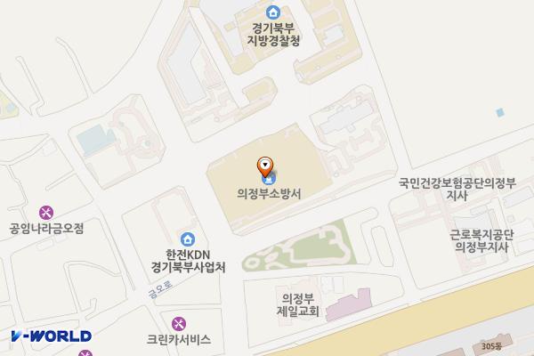경기도북부 소방재난본부 위치 지도 — 경기도 의정부시 금오로23번길 22-40