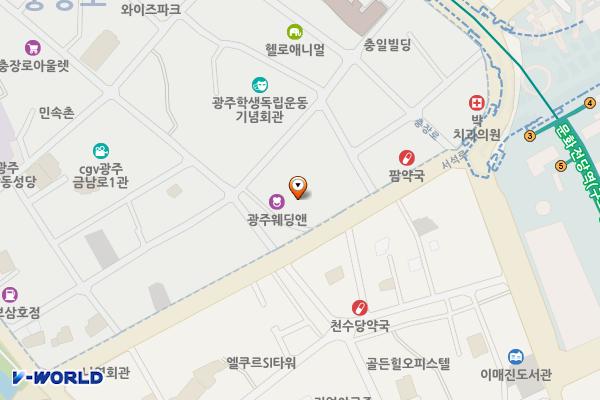 황금주차장 위치 지도 — 전남광주통합특별시 동구 서석로 29-2