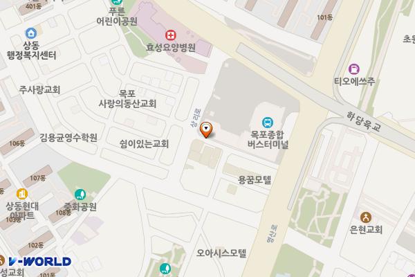 주노호텔 위치 지도 — 전남광주통합특별시 목포시 상리로 8-1