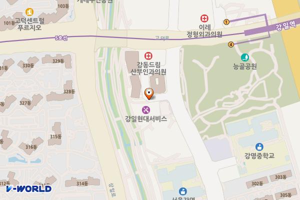 강일현대서비스 위치 지도 — 서울특별시 강동구 상일로12길 85