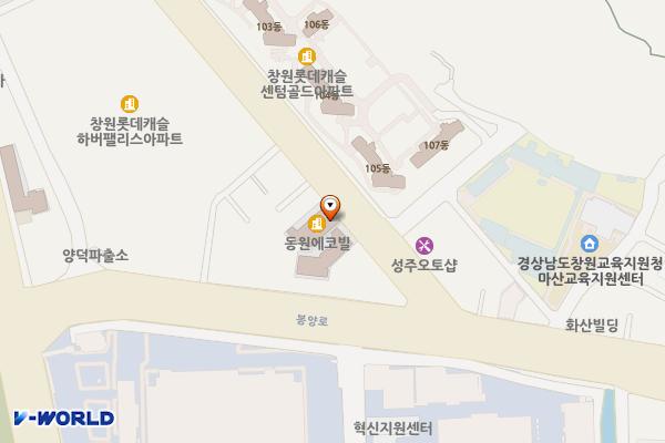 더캐슬오피스텔 위치 지도 — 경상남도 창원시 마산회원구 양덕로 11