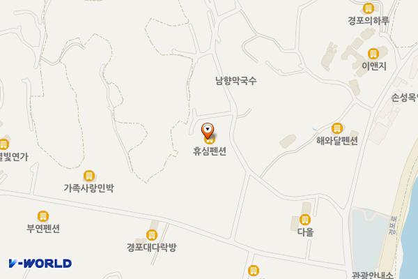 휴심펜션 위치 지도 — 강원특별자치도 강릉시 저동골길 21