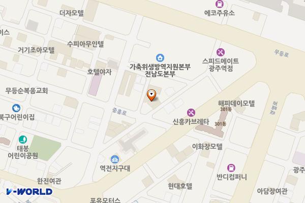 러브스토리모텔 위치 지도 — 전남광주통합특별시 북구 무등로218번길 38