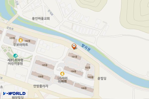 양지천 노상주차장 위치 지도 — 경기도 용인시 처인구 마평동 950
