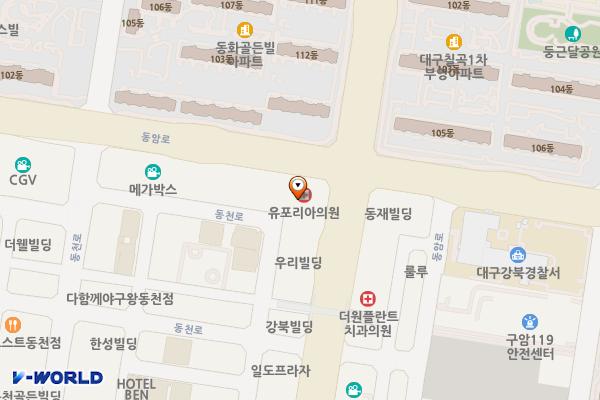 그린파크사우나 위치 지도 — 대구광역시 북구 학정로 439