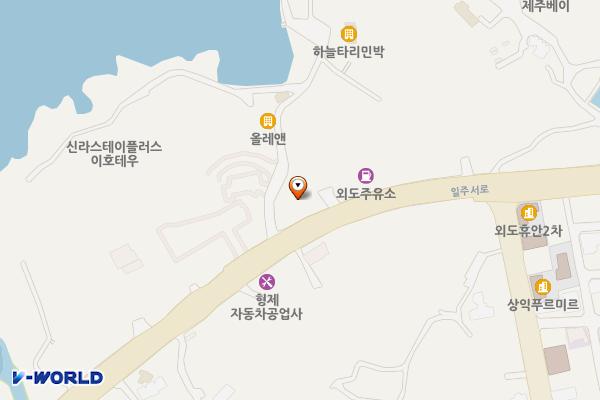 기아오토큐 외도점 (급) 위치 지도 — 제주특별자치도 제주시 연대마을길 75 (외도이동)