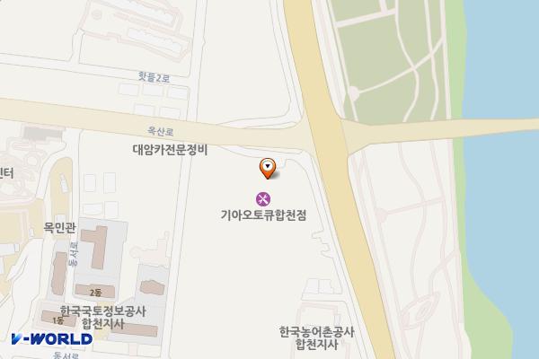 기아오토큐 합천점 (급) 위치 지도 — 경상남도 합천군 합천읍 옥산로 134