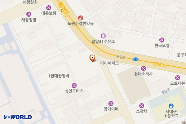 기아오토큐 서대구점 (급) 위치 지도 — 대구광역시 서구 서대구로63길 57 (비산동)