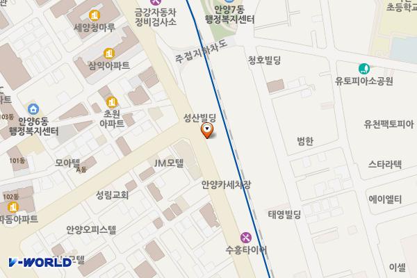 기아오토큐 오토월드 (급) 위치 지도 — 경기도 안양시 만안구 만안로 72 (안양동)
