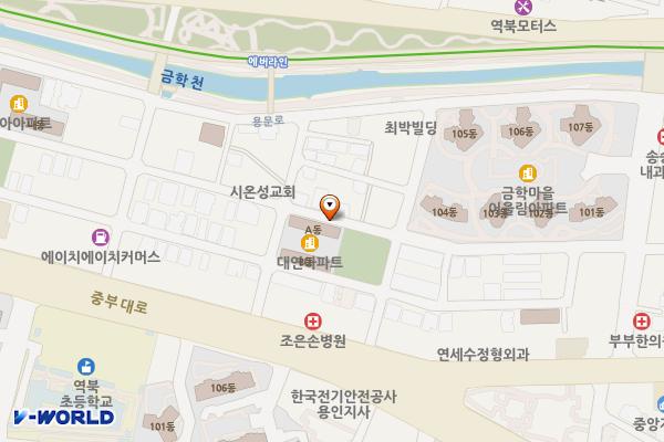 금호어울림 주변 위치 지도 — 경기도 용인시 처인구 김량장동 381