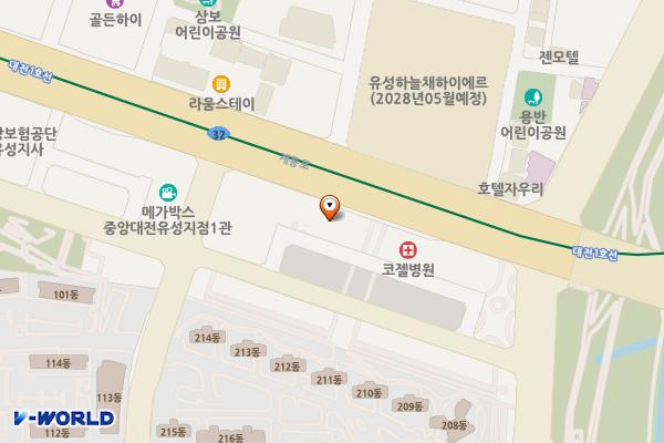 대전 바로세움병원 위치 지도 — 대전광역시 유성구 계룡로 142 (봉명동)