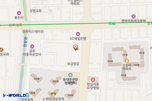 동아 사옥주차장 위치 지도 — 서울특별시 동대문구 천호대로14길 19