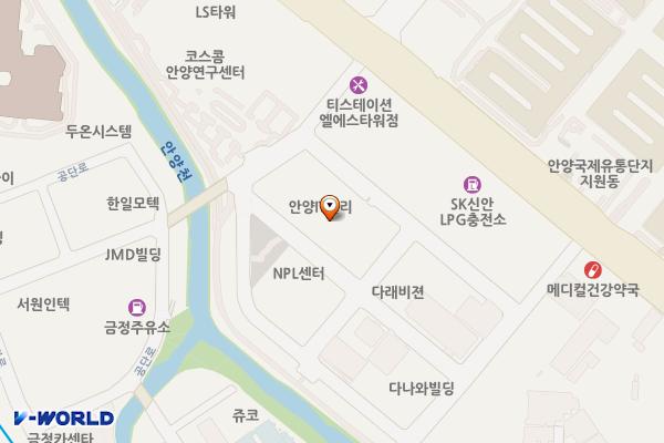안양타워 위치 지도 — 경기도 안양시 동안구 엘에스로 127