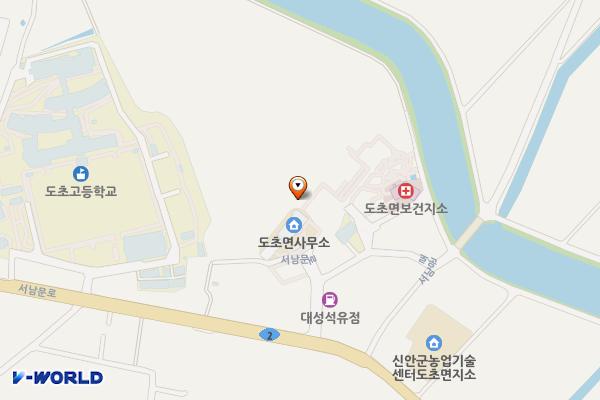 1004섬_도초면사무소 위치 지도 — 전남광주통합특별시 신안군 도초면 서남문로 1515-22