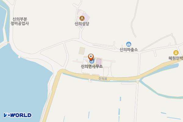 1004섬_신의면사무소 위치 지도 — 전남광주통합특별시 신안군 신의면 신의로 661