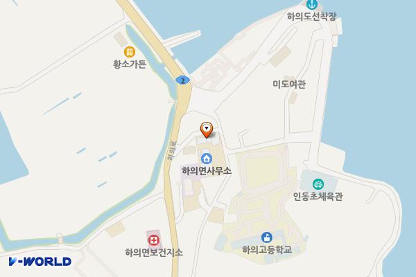 1004섬_하의면사무소 위치 지도 — 전남광주통합특별시 신안군 하의면 곰실길 12