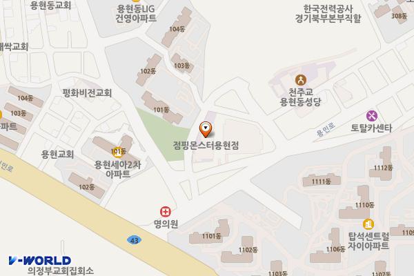 사랑과평화의교회 위치 지도 — 경기도 의정부시 용민로19번길 30