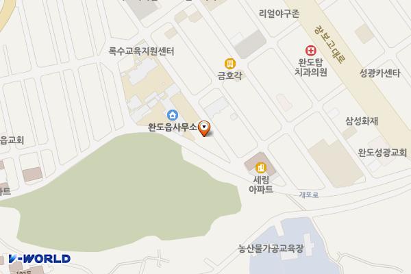 완도전통시장 공영주차장(이관) 위치 지도 — 전남광주통합특별시 완도군 완도읍 개포로 58