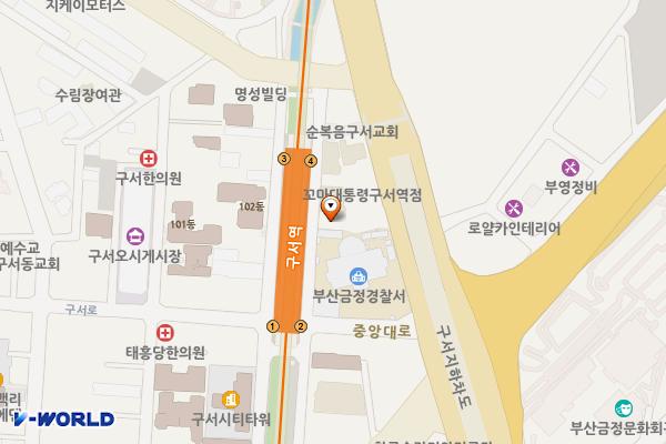버튼호텔 구서점 위치 지도 — 부산광역시 금정구 금정로237번길 28