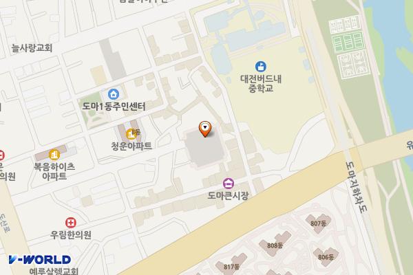 도마동 제3공영주차장 위치 지도 — 대전광역시 서구 도마동 134-26