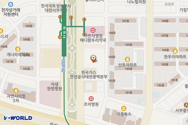탄방동 제2공영주차장(서구문화원) 위치 지도 — 대전광역시 서구 계룡로553번길 38