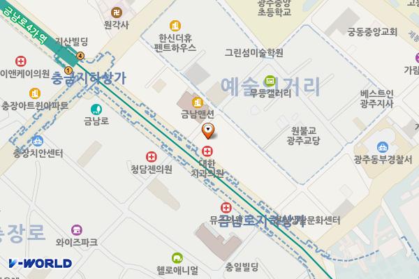 NH투자증권 광주WM센터 위치 지도 — 전남광주통합특별시 동구 금남로 225