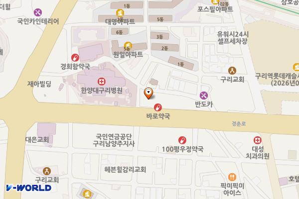 구리노블하임오피스텔 위치 지도 — 경기도 구리시 경춘로 163