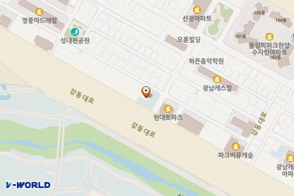 그린골프 위치 지도 — 서울특별시 강동구 강동대로 165