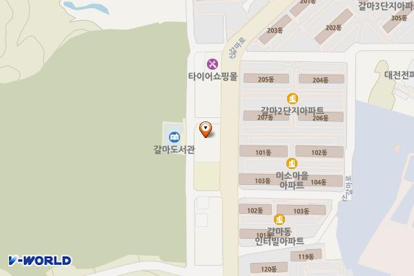 갈마도서관공영주차장 위치 지도 — 대전광역시 서구 갈마동 427-20