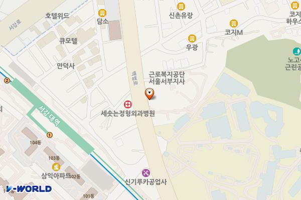마포구프라자 위치 지도 — 서울특별시 마포구 백범로 23