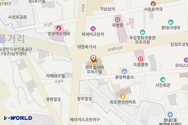 센트럴시티오피스텔 위치 지도 — 대구광역시 중구 국채보상로 522