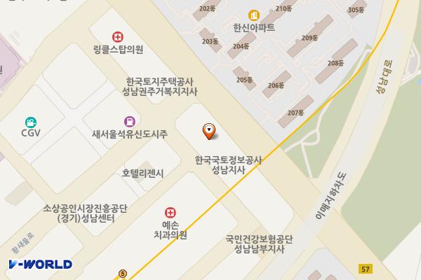 LG에클라트2차오피스텔 위치 지도 — 경기도 성남시 분당구 서현로 204