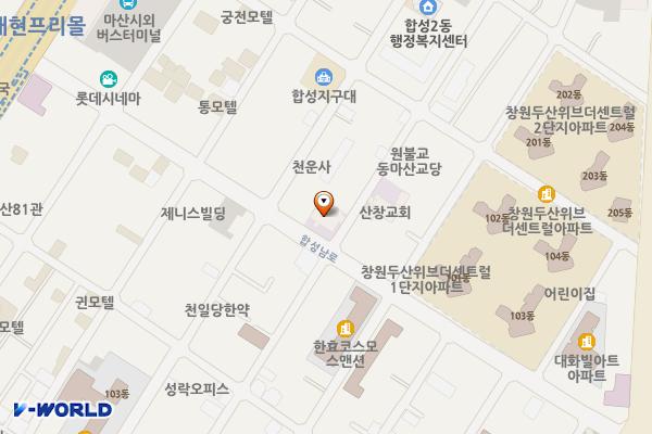 산창교회 위치 지도 — 경상남도 창원시 마산회원구 합성남9길 12