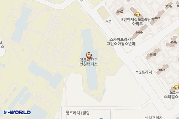 청운대학교인천캠퍼스 위치 지도 — 인천광역시 미추홀구 숙골로 113