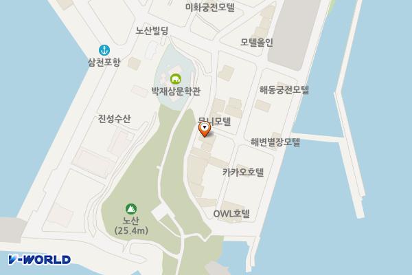 호텔야자삼천포항구점 위치 지도 — 경상남도 사천시 노산공원길 65