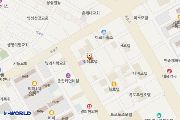 목포호텔청담 위치 지도 — 전남광주통합특별시 목포시 비파로124번길 6