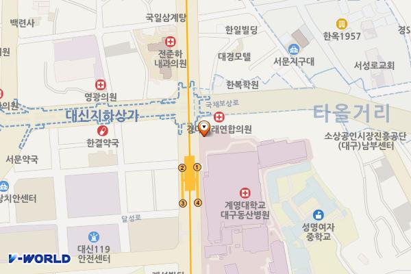 계명대학교 대구동산병원 위치 지도 — 대구광역시 중구 달성로 56