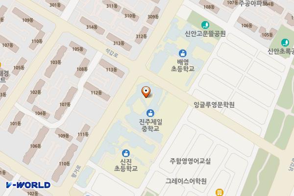 진주제일중학교 위치 지도 — 경상남도 진주시 평거로 60