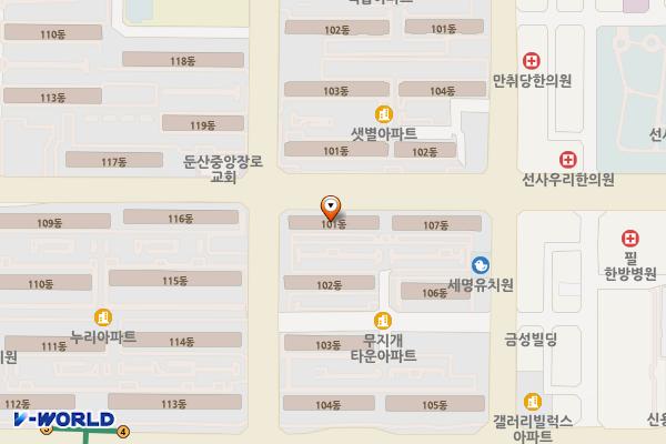 청사서로 노상주차장 위치 지도 — 대전광역시 서구 청사서로 11
