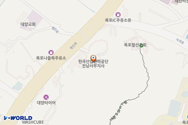 한국산업인력공단 전남서부지사 위치 지도 — 전남광주통합특별시 목포시 영산로 820